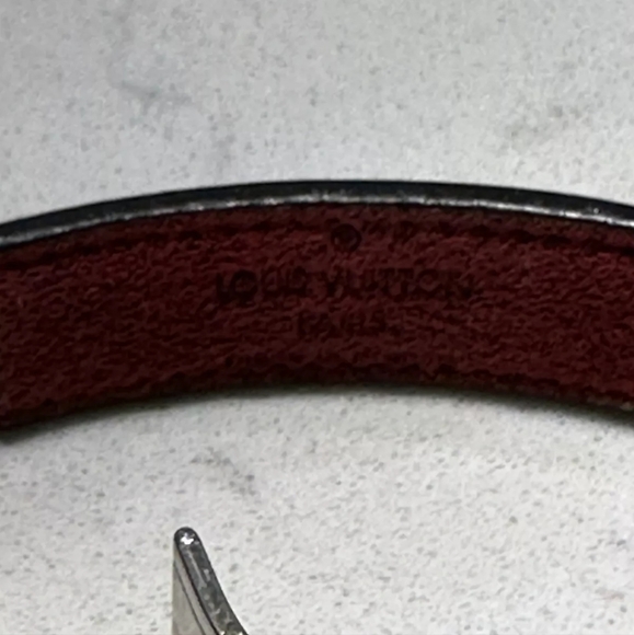 Louis Vuitton Black Leather & Stainless Steel "Wish" Cuff Bracelet Auth/ ❤️ - Picture 4 of 10